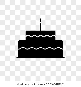 Cake vector icon on transparent background, Cake icon
