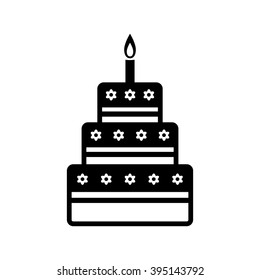 Cake vector icon on white background