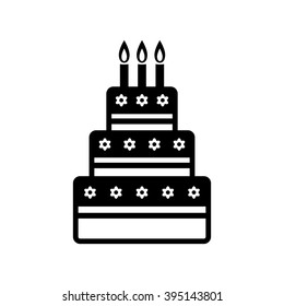Cake vector icon on white background