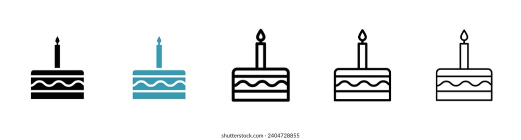 Cake Vektorsymbol-Set. Käsekuchenscheibe, Vektorsymbol. Portion Kuchen Stück Logo Vektorgrafik für Ui-Designs.