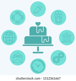 Cake vector icon sign symbol