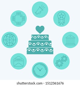Cake vector icon sign symbol