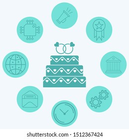 Cake vector icon sign symbol
