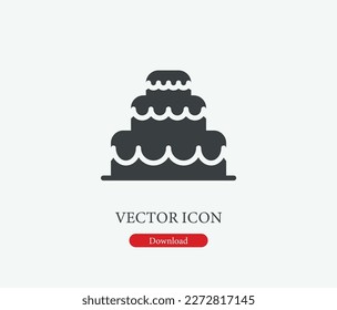Icono del vector de copas. Símbolo en estilo de arte de línea para diseño, presentación, sitio web o elementos de aplicaciones móviles, logotipo. Ilustración del símbolo del pastel. Gráficos vectoriales de píxeles - Vector