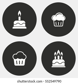 Similar Images, Stock Photos & Vectors of Cake vector icons set. White