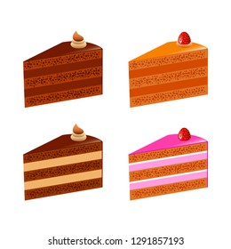 Cake vector icons on white background
