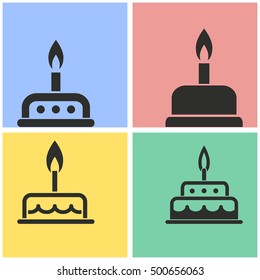Cake vector icons set. Illustration isolated for graphic and web design.