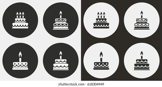 Cake vector icons set. Illustration isolated for graphic and web design.