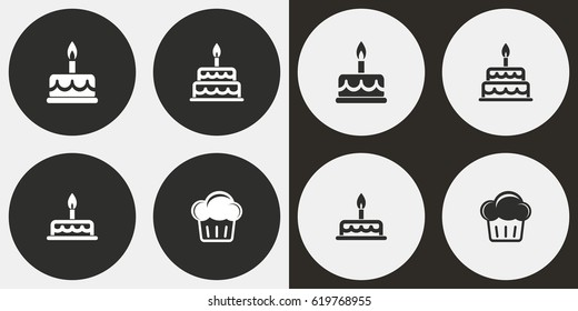 Cake vector icons set. Illustration isolated for graphic and web design.
