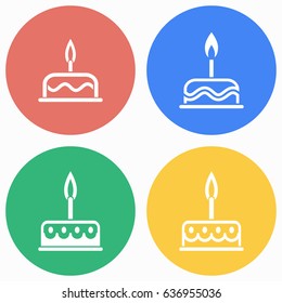 Cake vector icons set. Illustration isolated for graphic and web design.