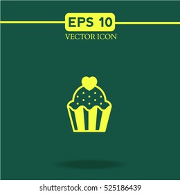 Cake vector icon.Simple  Icon.Flat Icon.logo