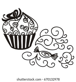 Cake. Vector illustration.