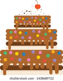 cake vector illustration 3D Colorful sweet cakes