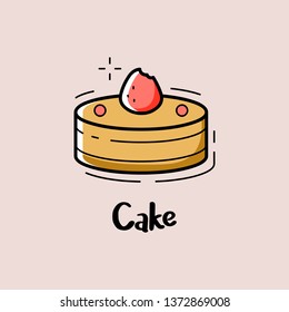 Cake. Vector illustration for cafe decoration.