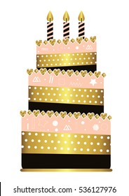 Cake. Vector illustration of cute  dessert. Cute trendy vector illustration  in scandinavian style