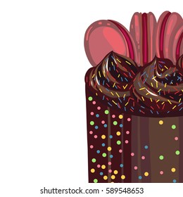 Cake, vector illustration, desert
