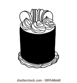 Cake, vector illustration, desert
