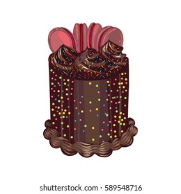 Cake, vector illustration, desert