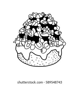 Cake, vector illustration, desert