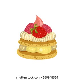 Cake vector illustration, desert, tasty food