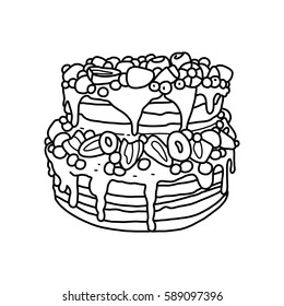 Cake, vector illustration, desert, tasty food