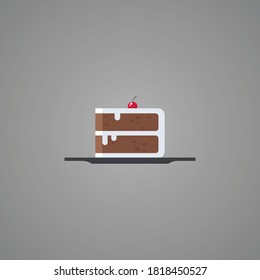 Cake vector illustration, cake flat icon, isolated on background