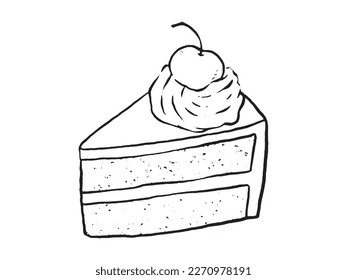 Cake vector illustration, hand drawing doodles