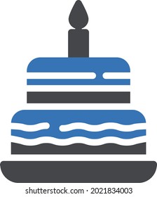 ilustración vectorial de tarta aislada en un fondo transparente. iconos vectoriales de glifo para el concepto o gráficos web.