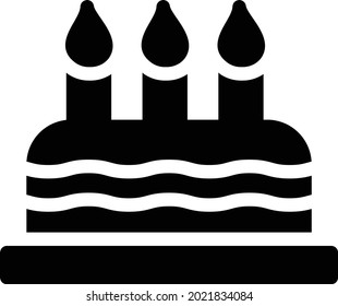 ilustración vectorial de tarta aislada en un fondo transparente. iconos vectoriales de glifo para el concepto o gráficos web.