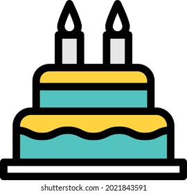 cake vector illustration isolated on a transparent background . colour vector icons for concept or web graphics.