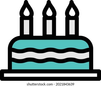 cake vector illustration isolated on a transparent background . colour vector icons for concept or web graphics.