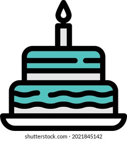 ilustración vectorial de tarta aislada en un fondo transparente. iconos vectoriales de color para el concepto o los gráficos web.