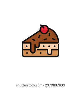 Cake vector illustration isolated on white background. Cake icon