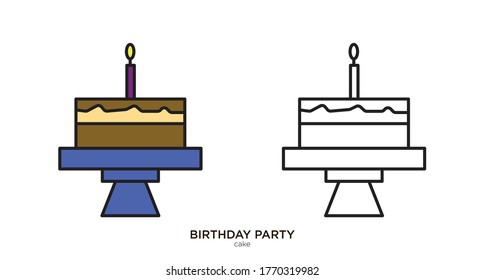 Cake vector illustration lineal color and filled design