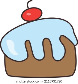 cake Vector illustration on a transparent background.Premium quality symmbols.Vector line flat icon for concept and graphic design.
