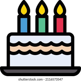 Cake Vector illustration on a transparent background.Premium quality symmbols.Stroke vector icon for concept and graphic design.