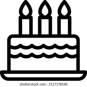 Cake Vector illustration on a transparent background.Premium quality symmbols.Stroke vector icon for concept and graphic design.