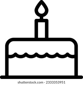 cake Vector illustration on a transparent background. Premium quality symbols. Stroke vector icon for concept and graphic design.