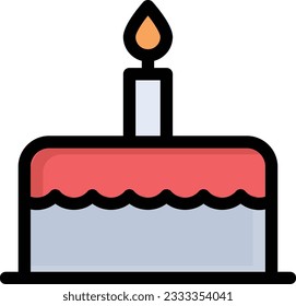 cake Vector illustration on a transparent background. Premium quality symbols. Stroke vector icon for concept and graphic design.