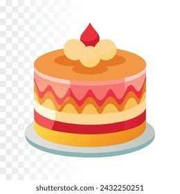 Cake vector illustration on transparent background