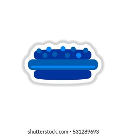 cake Vector illustration in paper sticker style delicious cake
