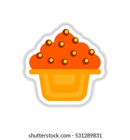 cake Vector illustration in paper sticker style delicious cake