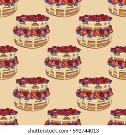 Cake, vector illustration, pattern