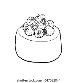 Cake, vector illustration, strawberry, desert 