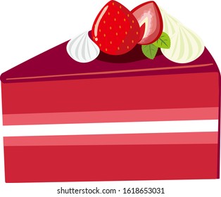 Cake vector illustration . Sweets, desserts　.  berry cake