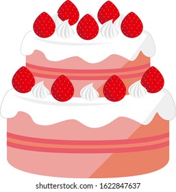 Cake vector illustration . Sweets, desserts　.  berry cake