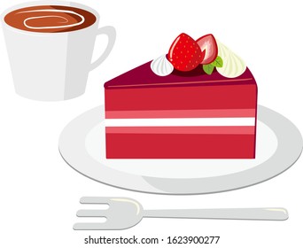 Cake vector illustration . Sweets, desserts　.  berry cake