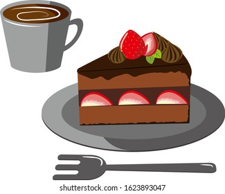 Cake vector illustration . Sweets, desserts . chocolate cake