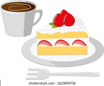Cake vector illustration . Sweets, desserts .Shortcake
