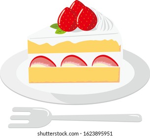 Cake vector illustration . Sweets, desserts .Shortcake